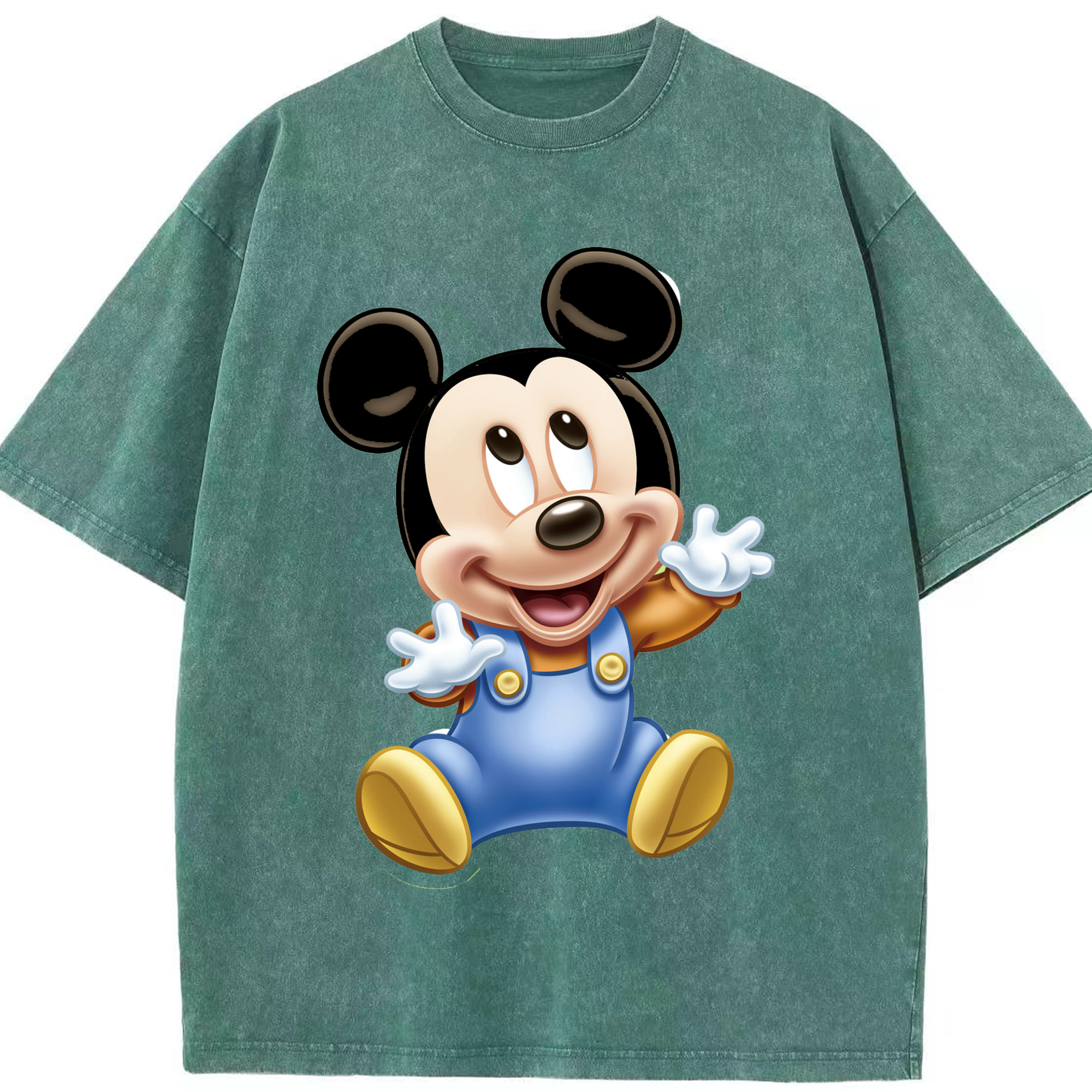 （画像用） ミッキーマウス Mickey Mouse 綿100% ヴィンテージ風 半袖Tシャツ（フロントプリント）